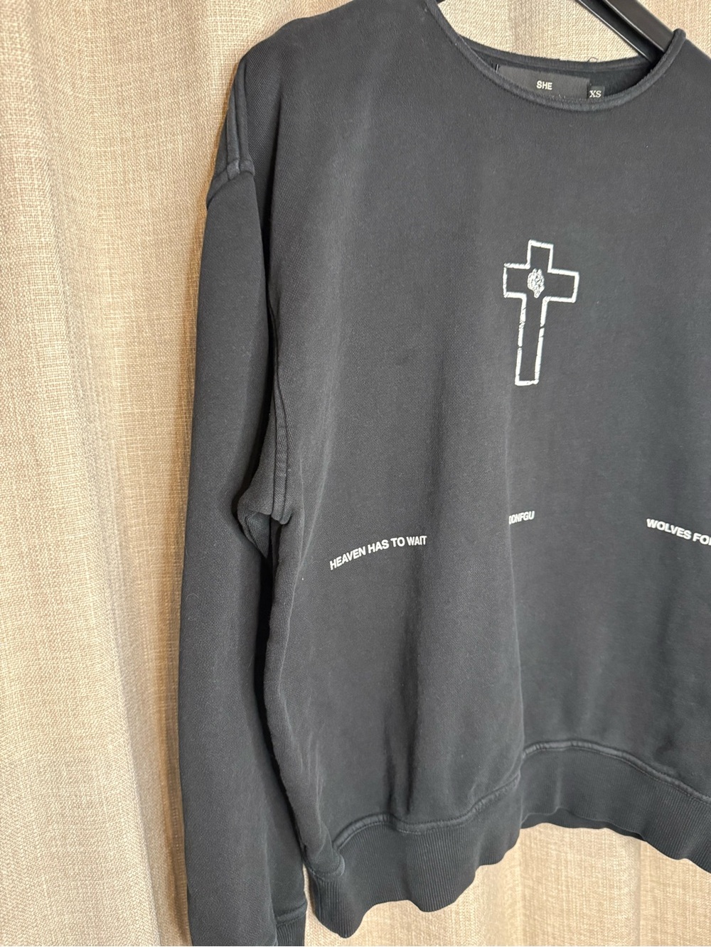 Darc Sport SHE Heaven Has To Wait Crewneck Sweatshirt XS Black - Picture 5 of 6